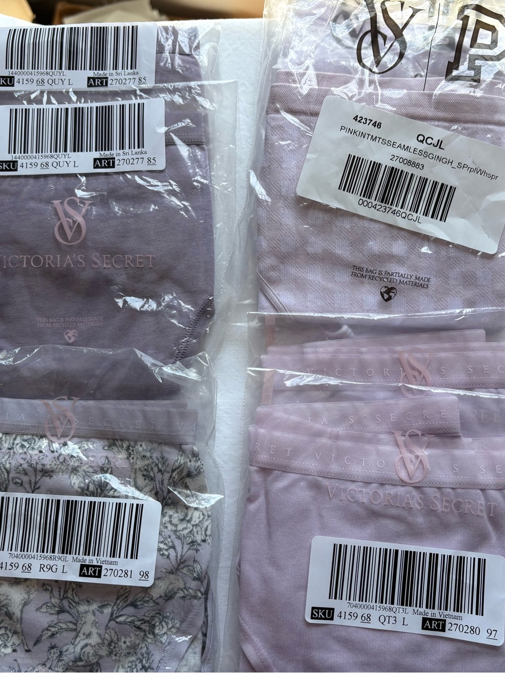 Victoria's Secret Pink Seamless Bikini Pack - Light Mauve & Floral